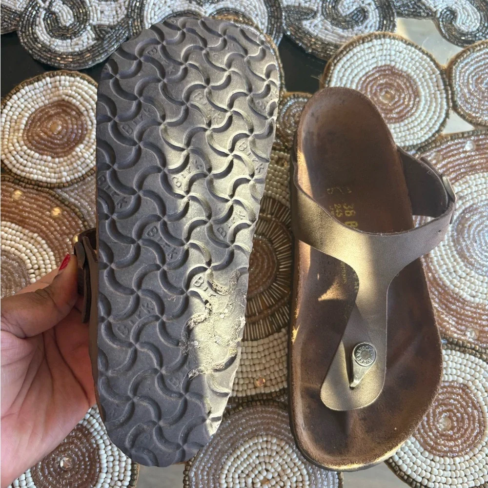 Birkenstock Tan Leather Sandals - Picture 3 of 4